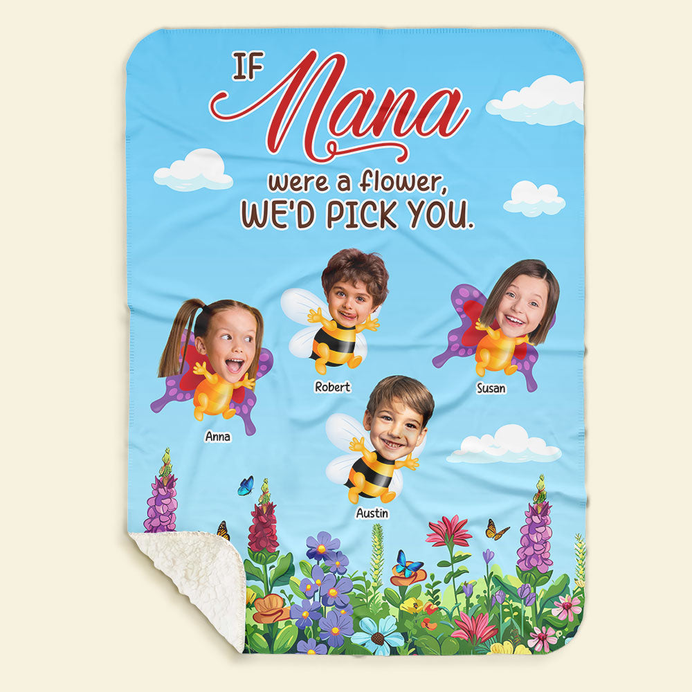 Personalized Nana Photo Blanket - Custom Gifts for Grandma Blanket PopCulturePrints