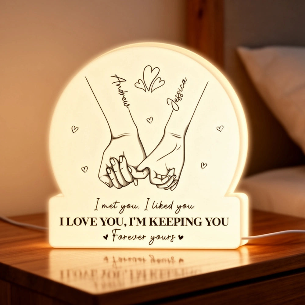 Personalized LED Night Light for Couples with Custom Names - Romantic Gift Plaque MagicInPrints