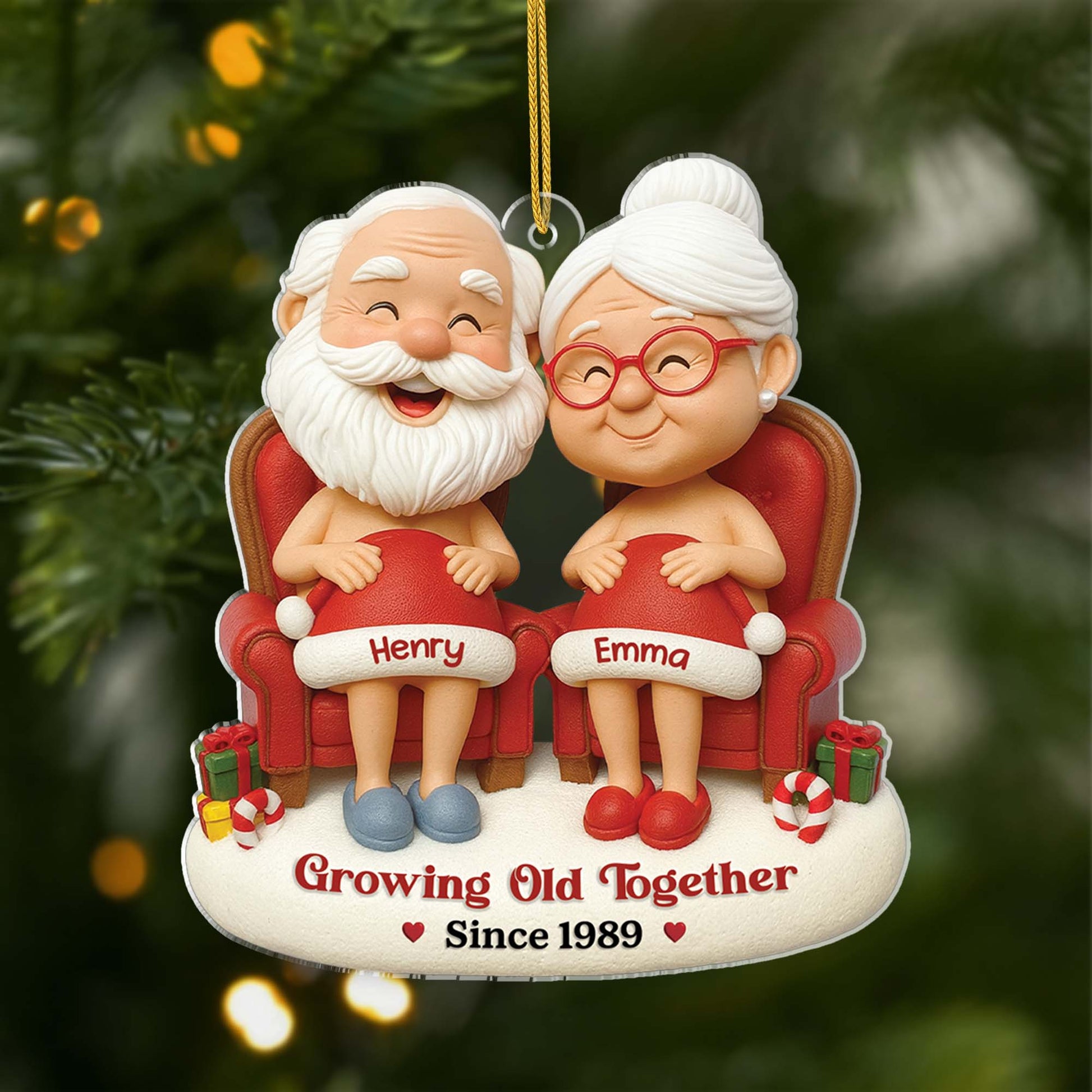 Personalized Couple Christmas Ornament for Grandparents - Growing Old Together Keepsake Ornament MagicInPrints