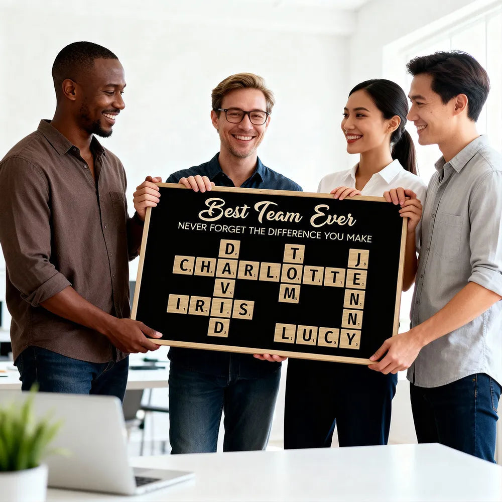 Personalized Team Appreciation Crossword Wall Art - Office Gift Poster or Canvas MagicInPrints
