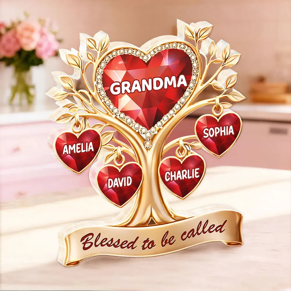 Personalized Family Tree Ornament for Grandma - Heartwarming Gift for Mother's Day Plaque MagicInPrints