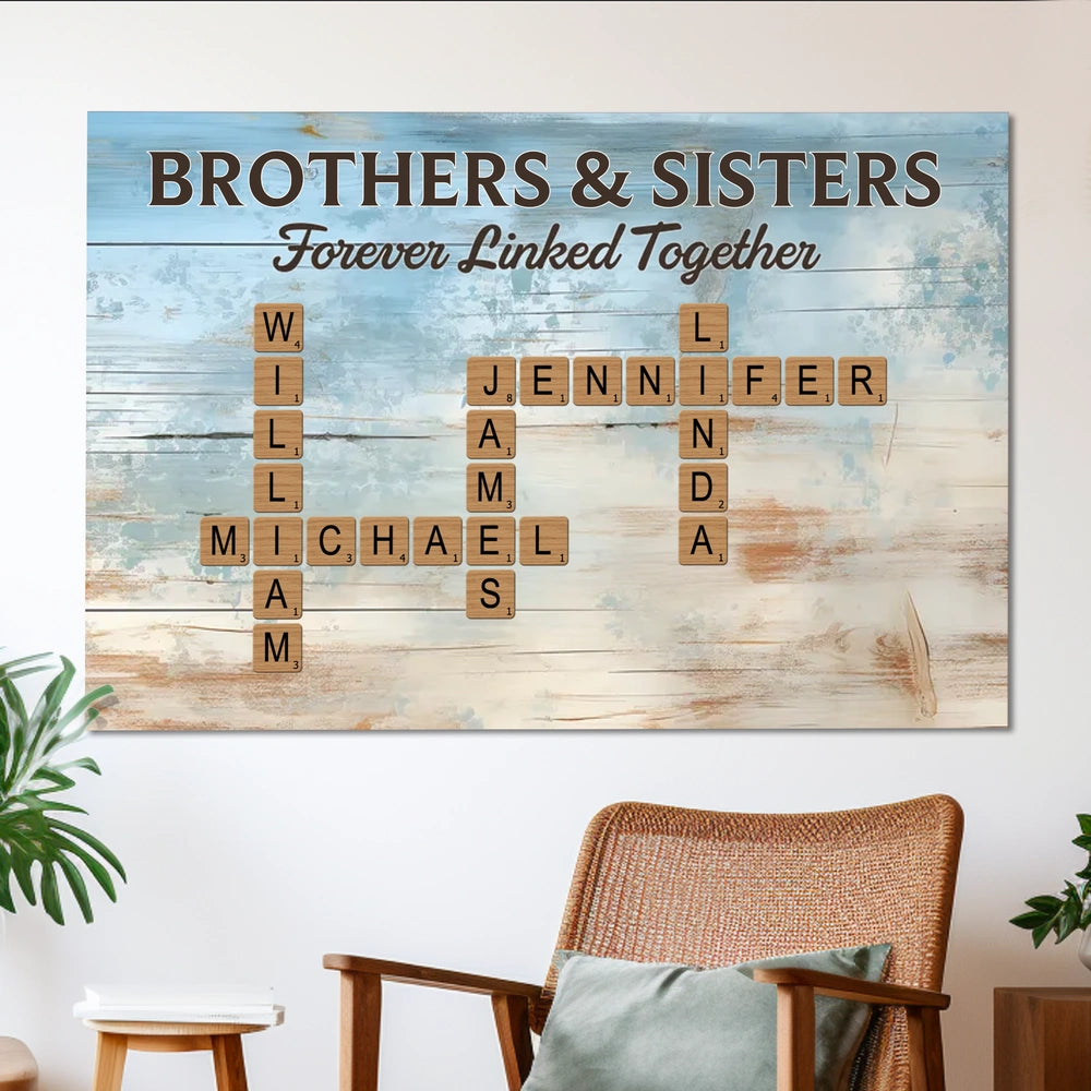 Custom Family Name Wall Art for Siblings - Personalized Home Decor Gift Poster or Canvas MagicInPrints