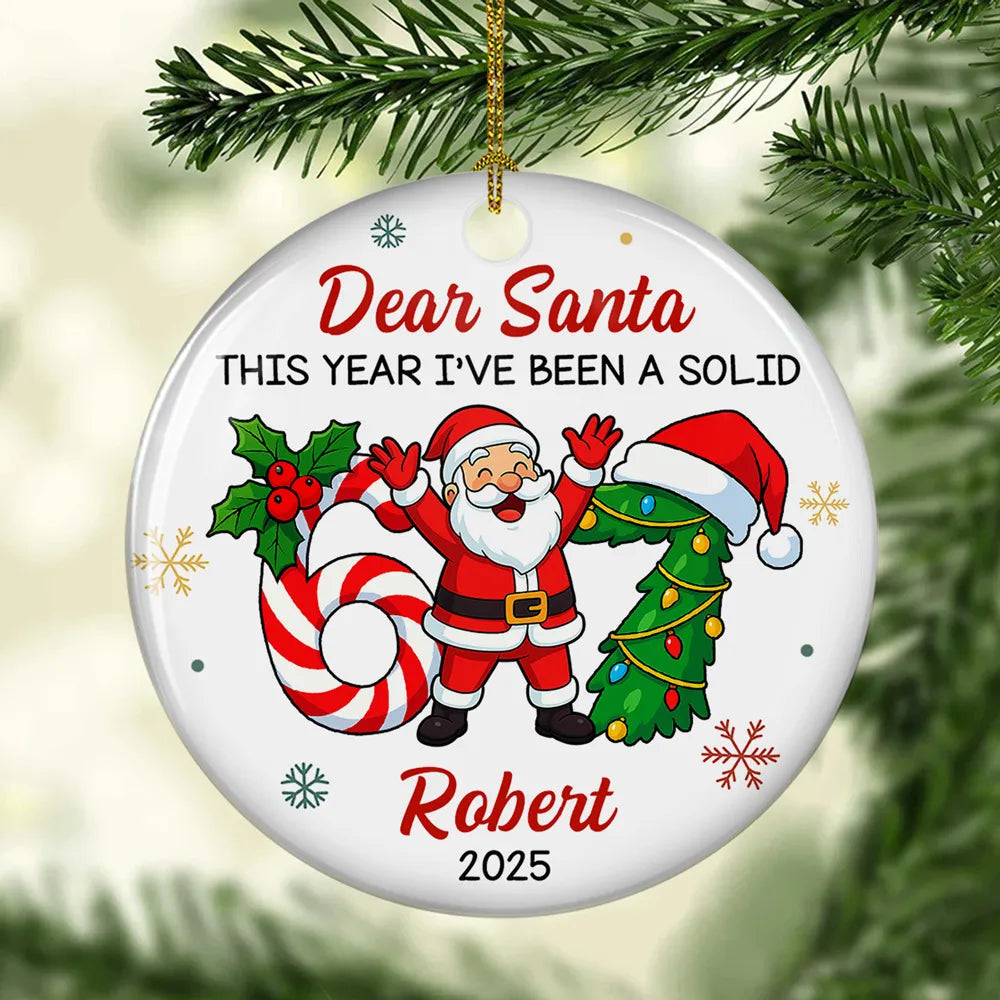 Personalized Christmas Ornament for Kids - Funny Santa Design - Holiday Decoration Ornament MagicInPrints
