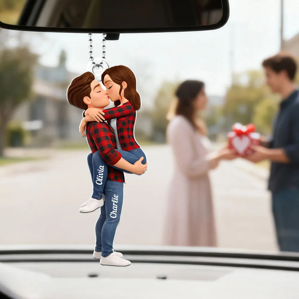 Personalized Couple Car Ornament for Lovers - Romantic Gift Car Hanger MagicInPrints