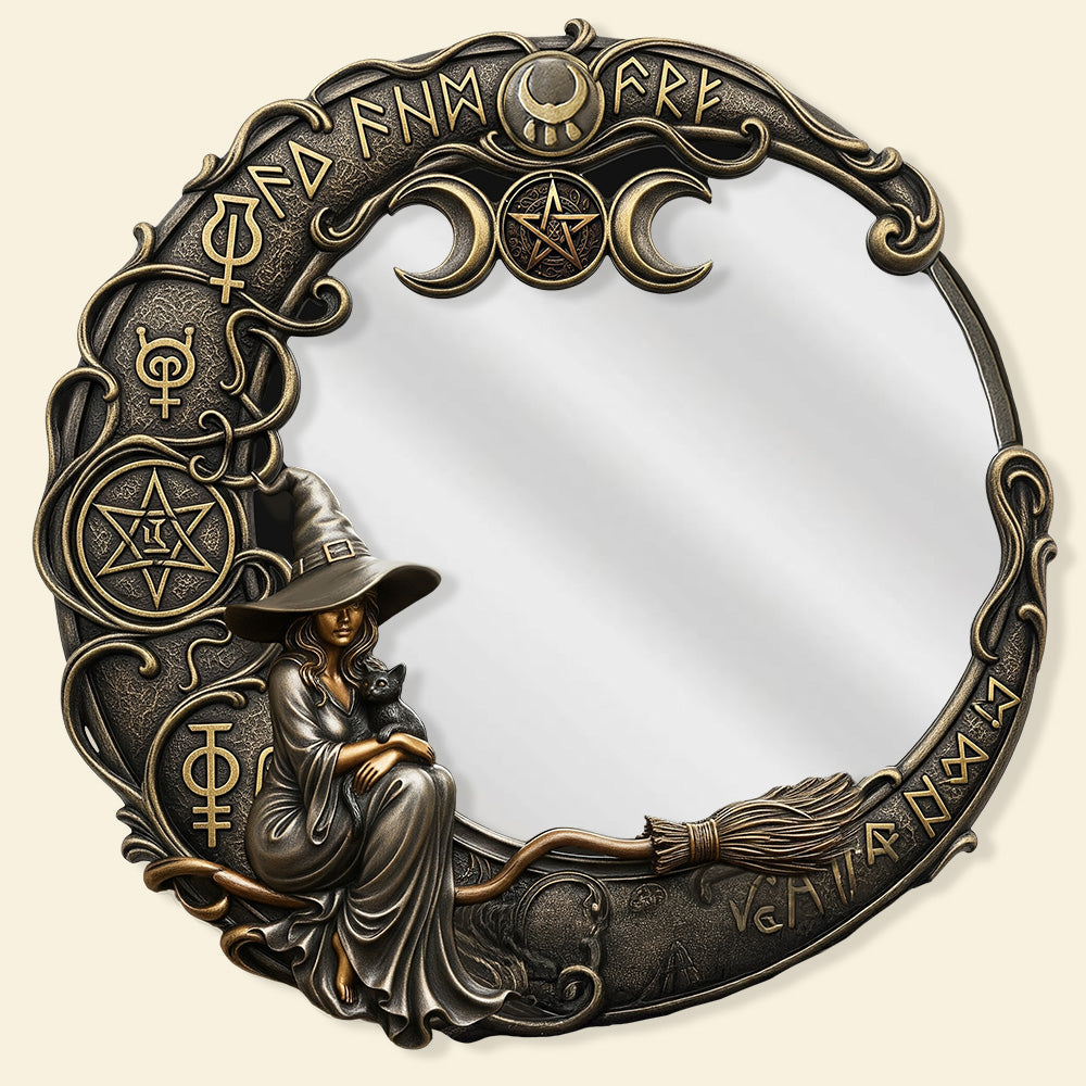 Witch Custom Shaped Mirror - Personalized Gifts For Witch Lover Mirror MagicInPrints