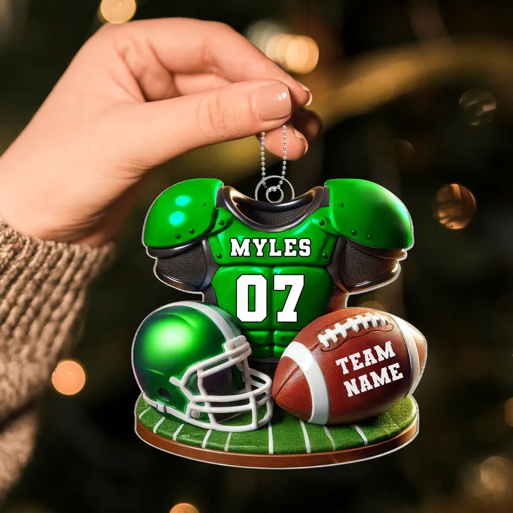 Personalized Football Ornament for Fans - Custom Jersey and Team Name Ornament MagicInPrints