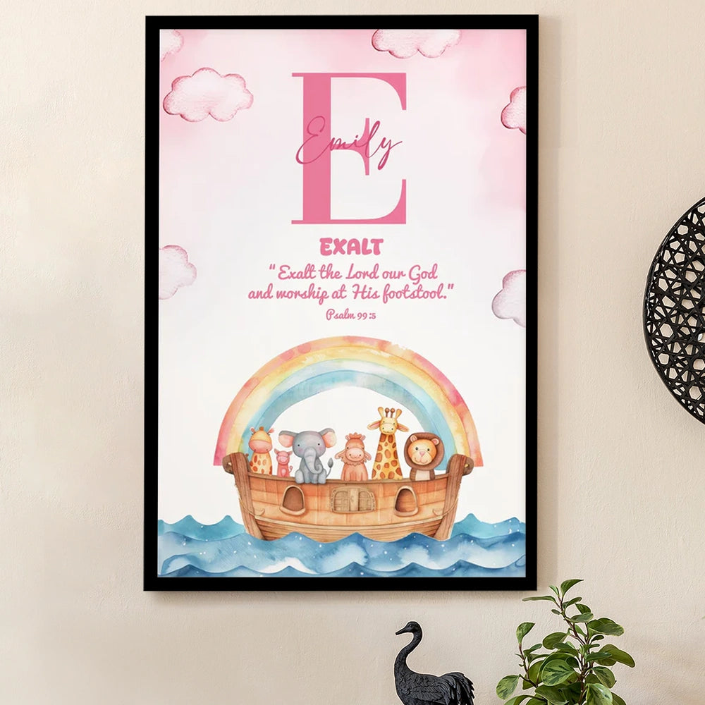 Personalized Noah's Ark Nursery Wall Art for Kids - Religious Decor Poster or Canvas MagicInPrints
