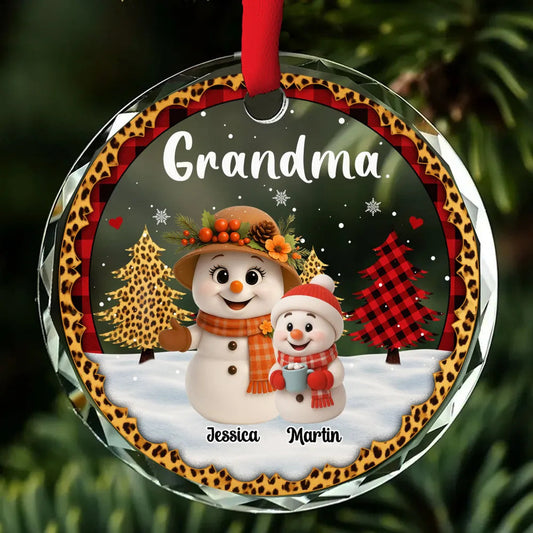 Personalized Christmas Ornament for Grandma - Snowman Family Decoration Ornament MagicInPrints