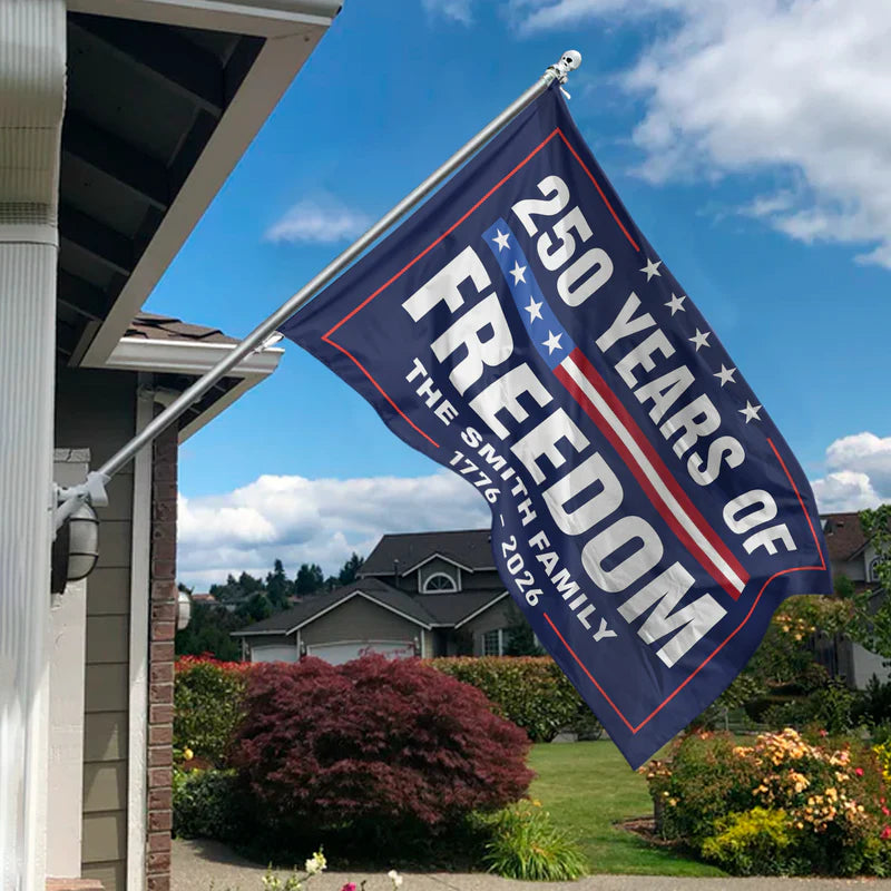 Custom Patriotic Family Flag - 250 Years of Freedom Celebration Flag MagicInPrints
