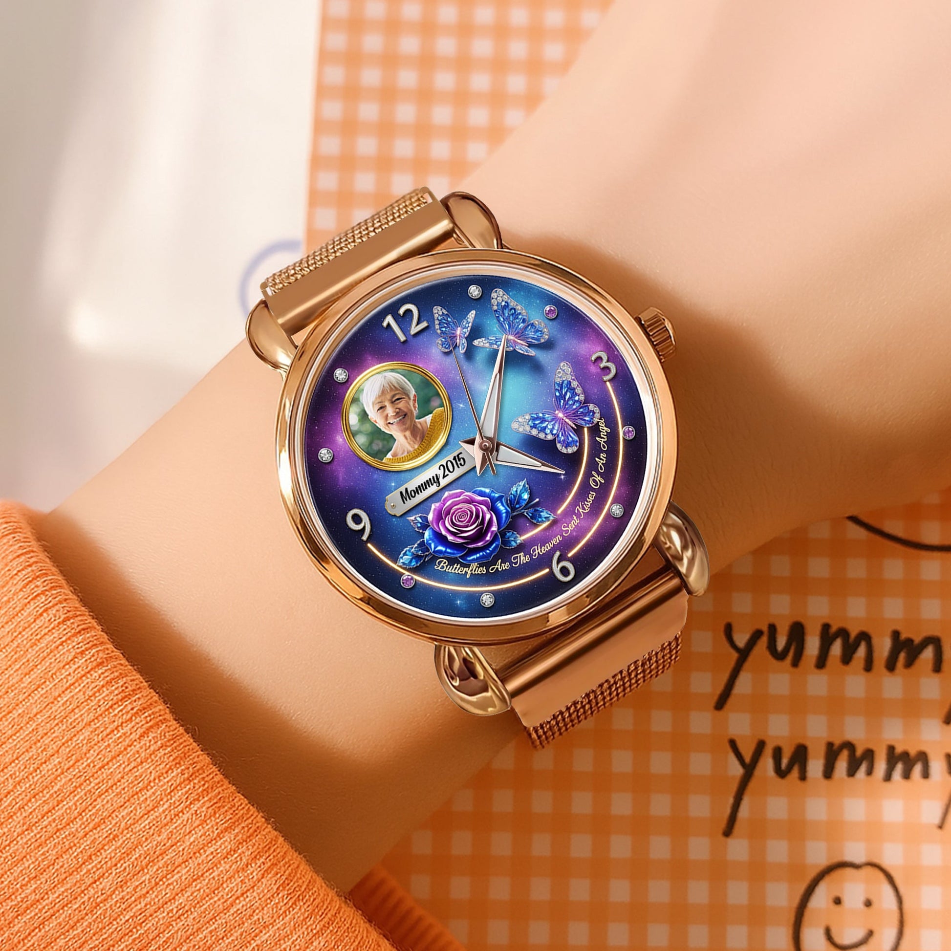 Cherish Every Moment: Customizable Angel Mesh Strap Quartz Watch - Perfect Gift for Loved Ones Quartz Watch MagicInPrints