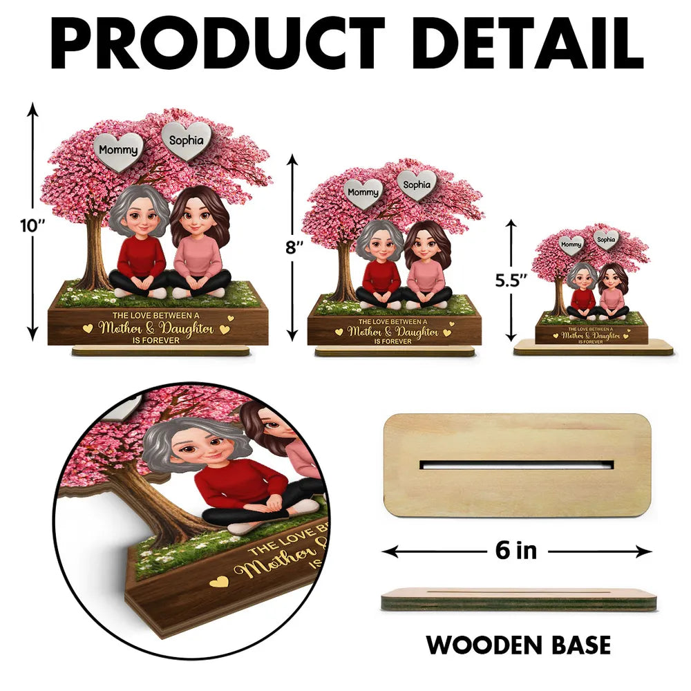 Personalized Mother Daughter Figurine Gift - Custom Names Keepsake for Family Love Plaque MagicInPrints