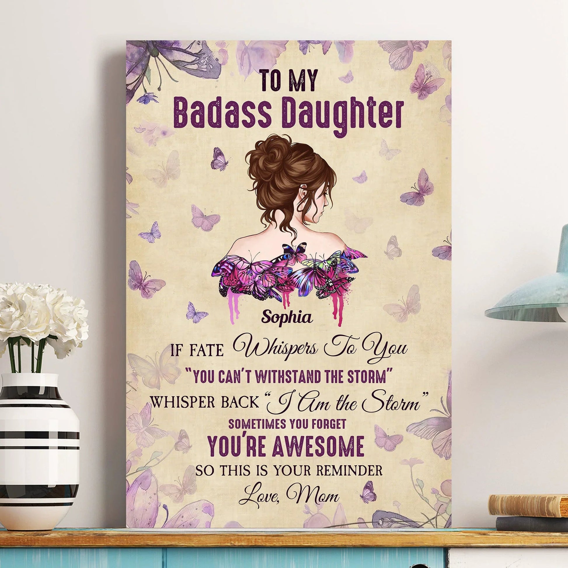 Personalized Daughter Wall Art - Inspirational Gift from Mom Poster or Canvas MagicInPrints