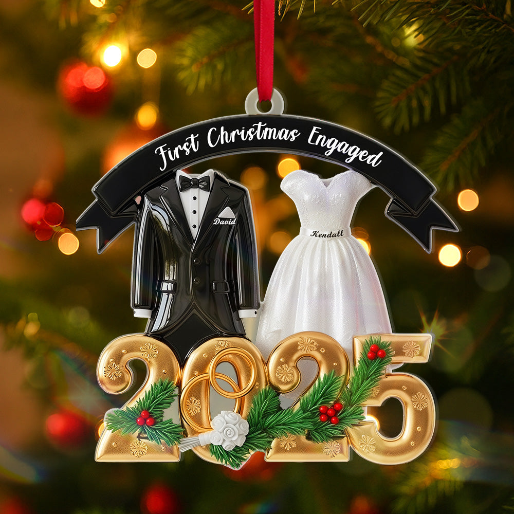 Christmas Couple Acrylic Ornament - Personalized Gift For Couple Ornament MagicInPrints
