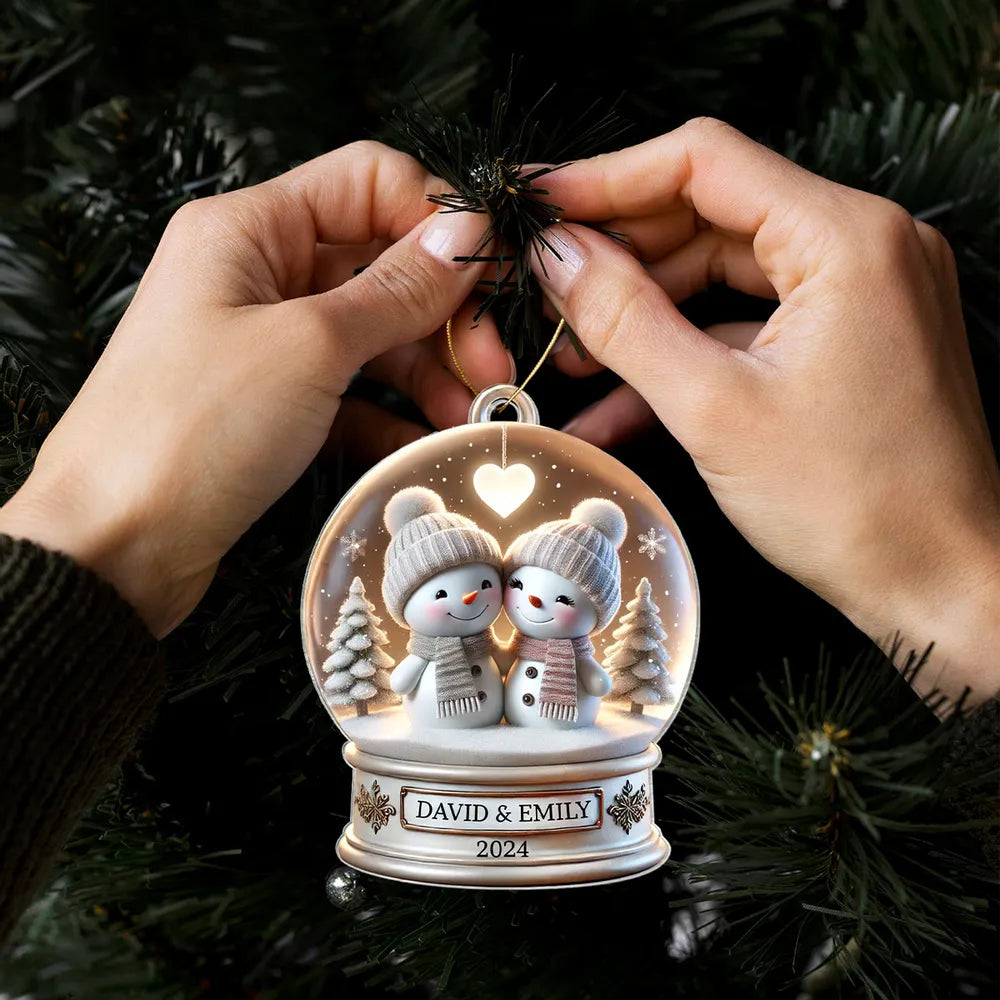 Personalized Snowman Couple Ornament for Couples - Christmas 2024 Ornament MagicInPrints