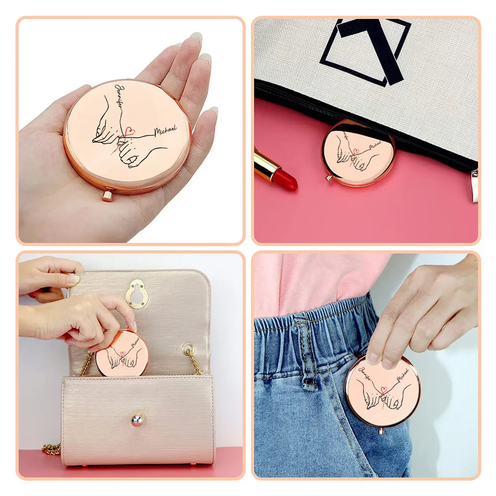 Personalized Compact Mirror for Wife - Engraved Message for Anniversary Gift Beauty Tools MagicInPrints
