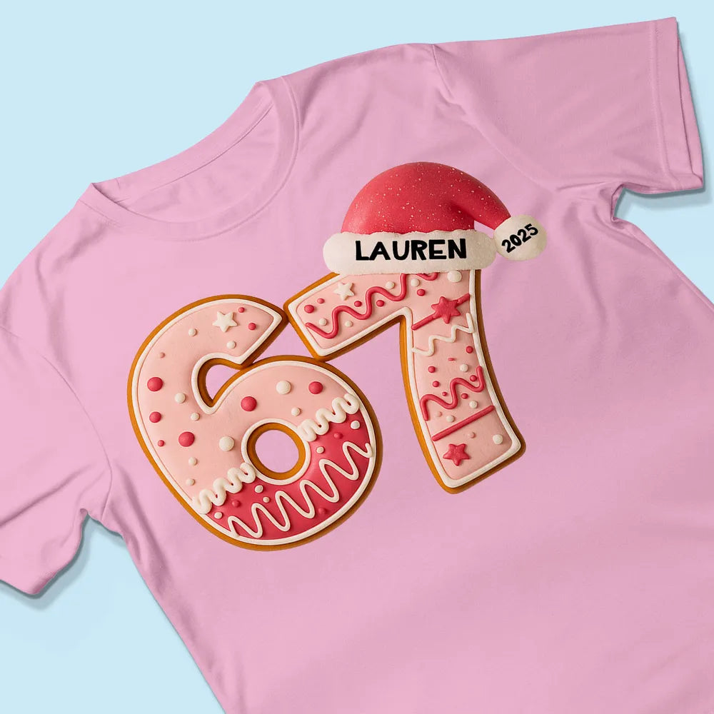 Personalized Christmas Sweatshirt for Women - Gingerbread Number Design Cloth MagicInPrints