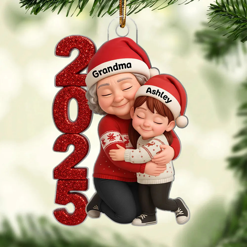 Personalized Christmas Ornament for Grandparents with Year 2025 - Holiday Family Keepsake Ornament MagicInPrints