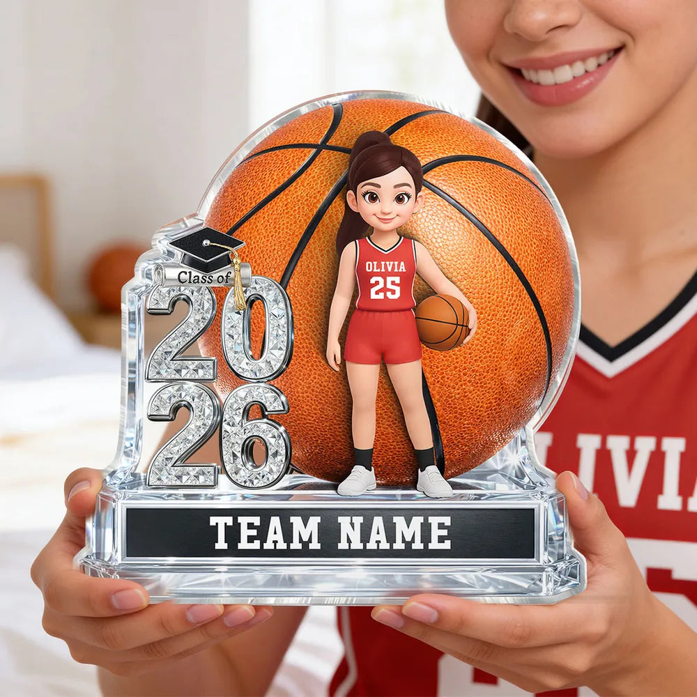 Personalized Basketball Graduation Trophy for Class of 2026 - Custom Team Name Plaque MagicInPrints