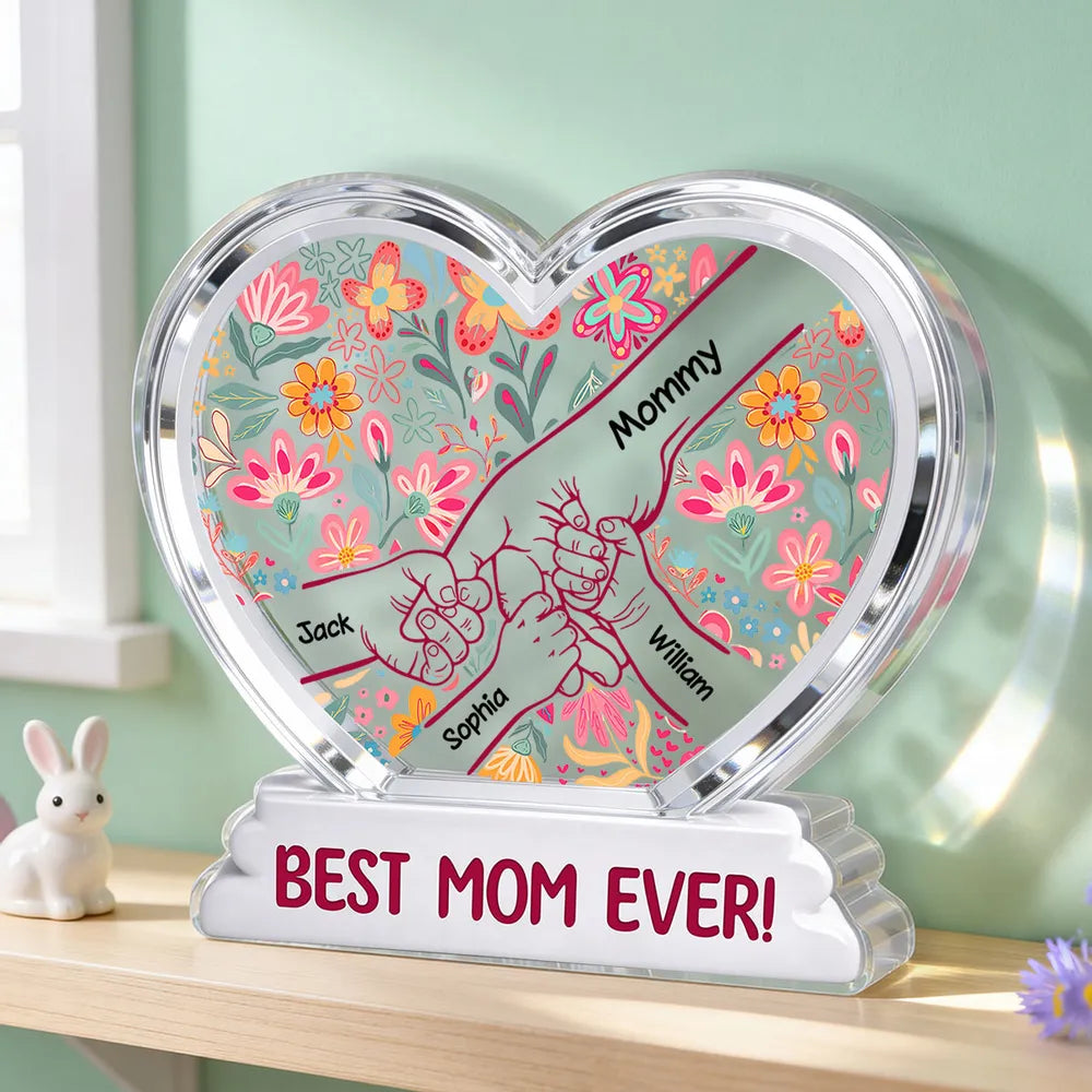 Personalized Heart-Shaped Acrylic Plaque for Mom - Mother's Day Gift Plaque MagicInPrints