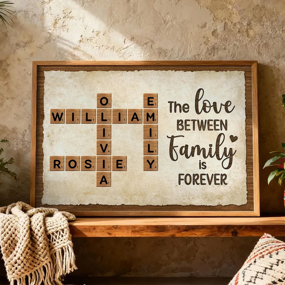 Personalized Family Crossword Wall Art for Home Decor - Sentimental Gift Poster or Canvas MagicInPrints
