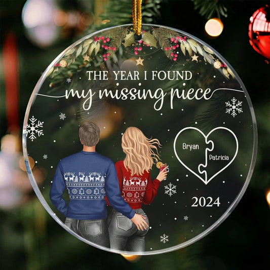 Personalized Couple Christmas Ornament - My Missing Piece 2024 Ornament MagicInPrints