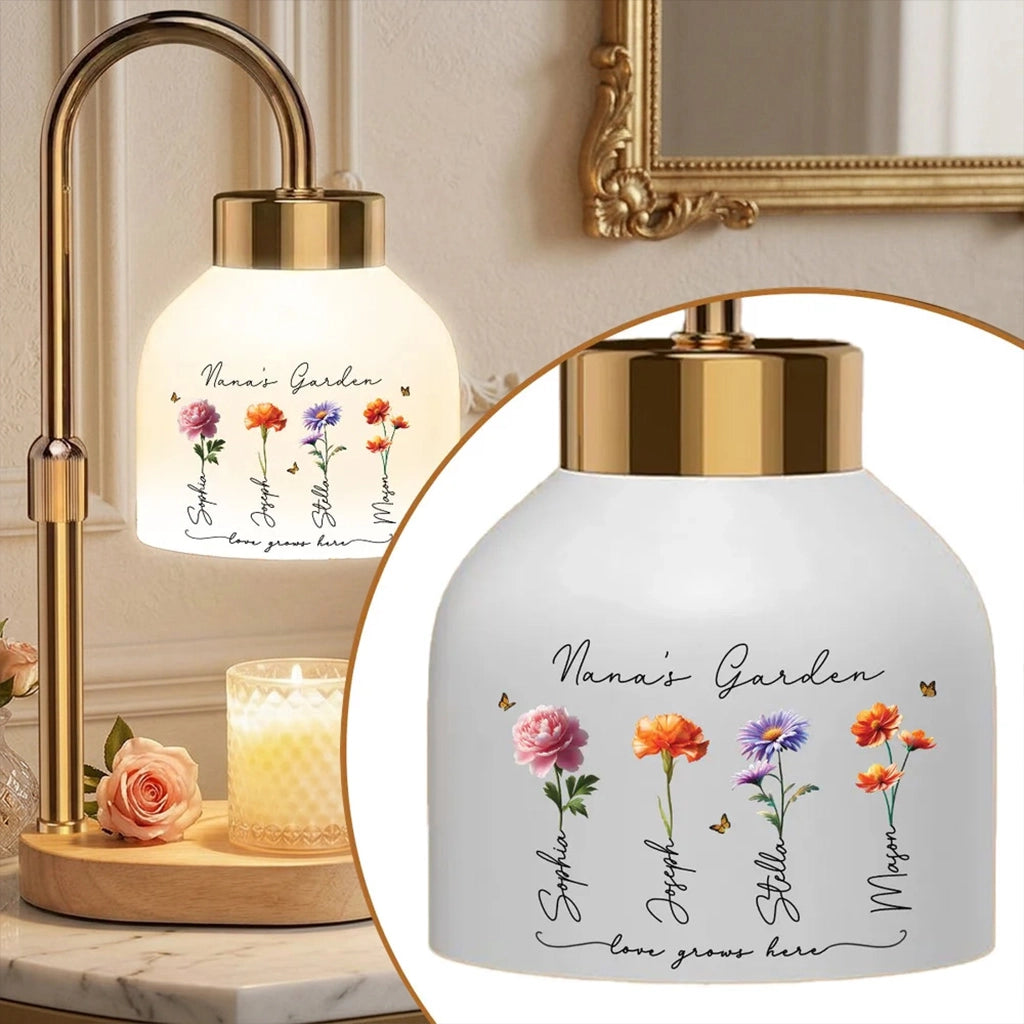Personalized Floral Lamp for Nana - Custom Names - Sentimental Gift Lamp MagicInPrints