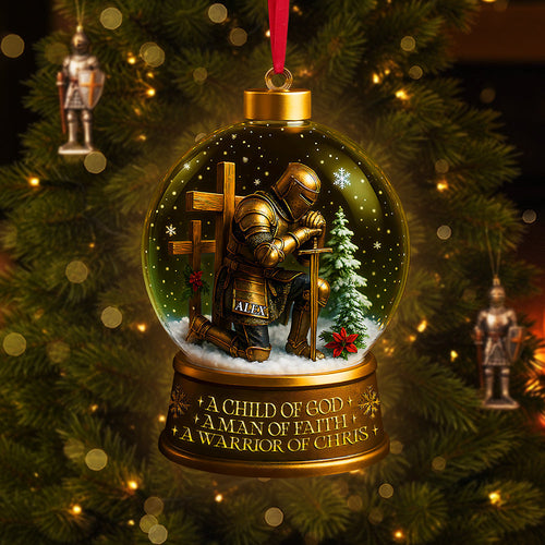 A Child of God, A Man of Faith - Personalized Warrior Ornament Ornament PopCulturePrints