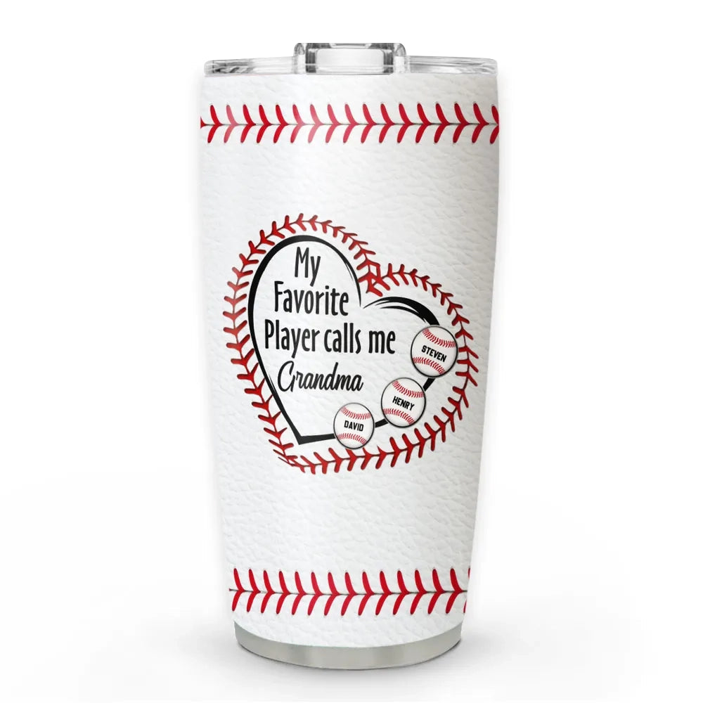 Personalized Baseball Tumbler for Grandmas - Heartwarming Gift Cup MagicInPrints