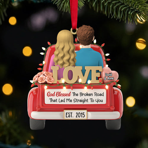 Love is the Journey - Personalized Christmas Ornament for Couples Ornament MagicInPrints