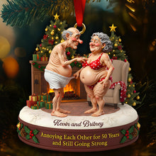 Load image into Gallery viewer, Annoying Each Other for 50 Years and Still Going Strong - Personalized Old Couple Christmas Ornament Ornament MagicInPrints
