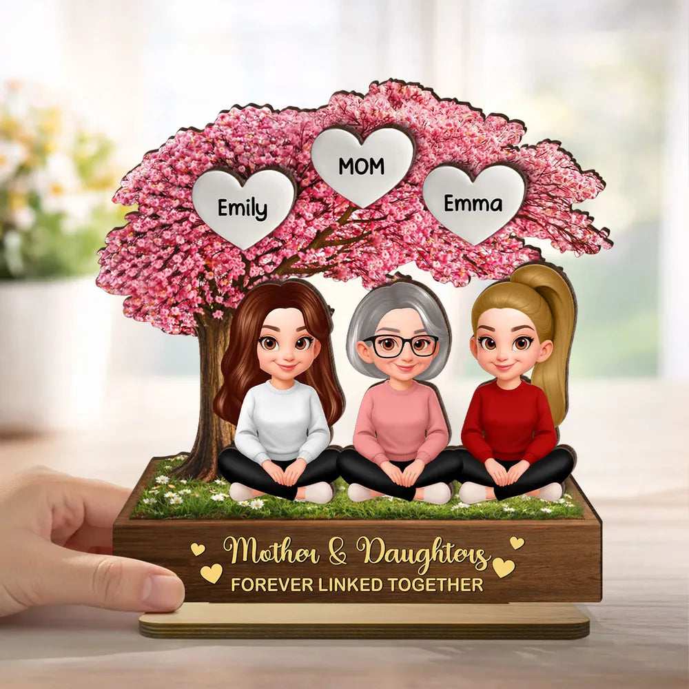 Personalized Mother Daughter Figurine Gift - Custom Names Keepsake for Family Love Plaque MagicInPrints