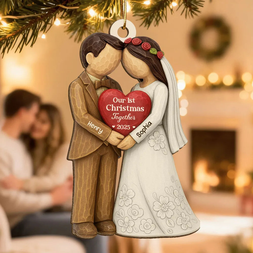 Personalized Couple Christmas Ornament - First Christmas Together Keepsake Ornament MagicInPrints