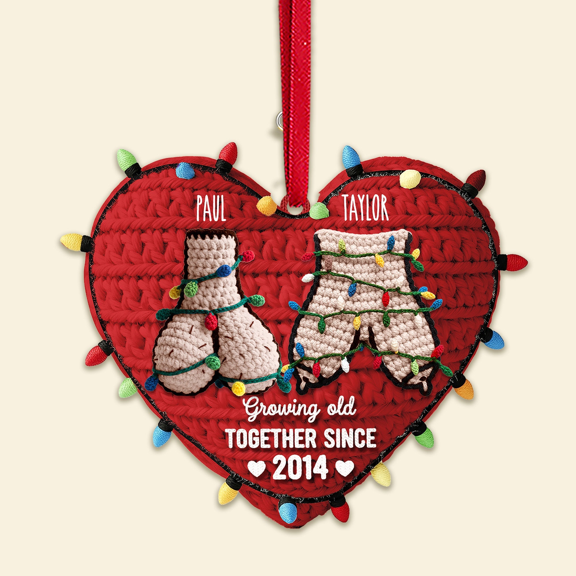 Growing Old Together: Personalized Funny Couple Christmas Ornament - A Unique Gift for Couples, Friends, and Family Ornament MagicInPrints