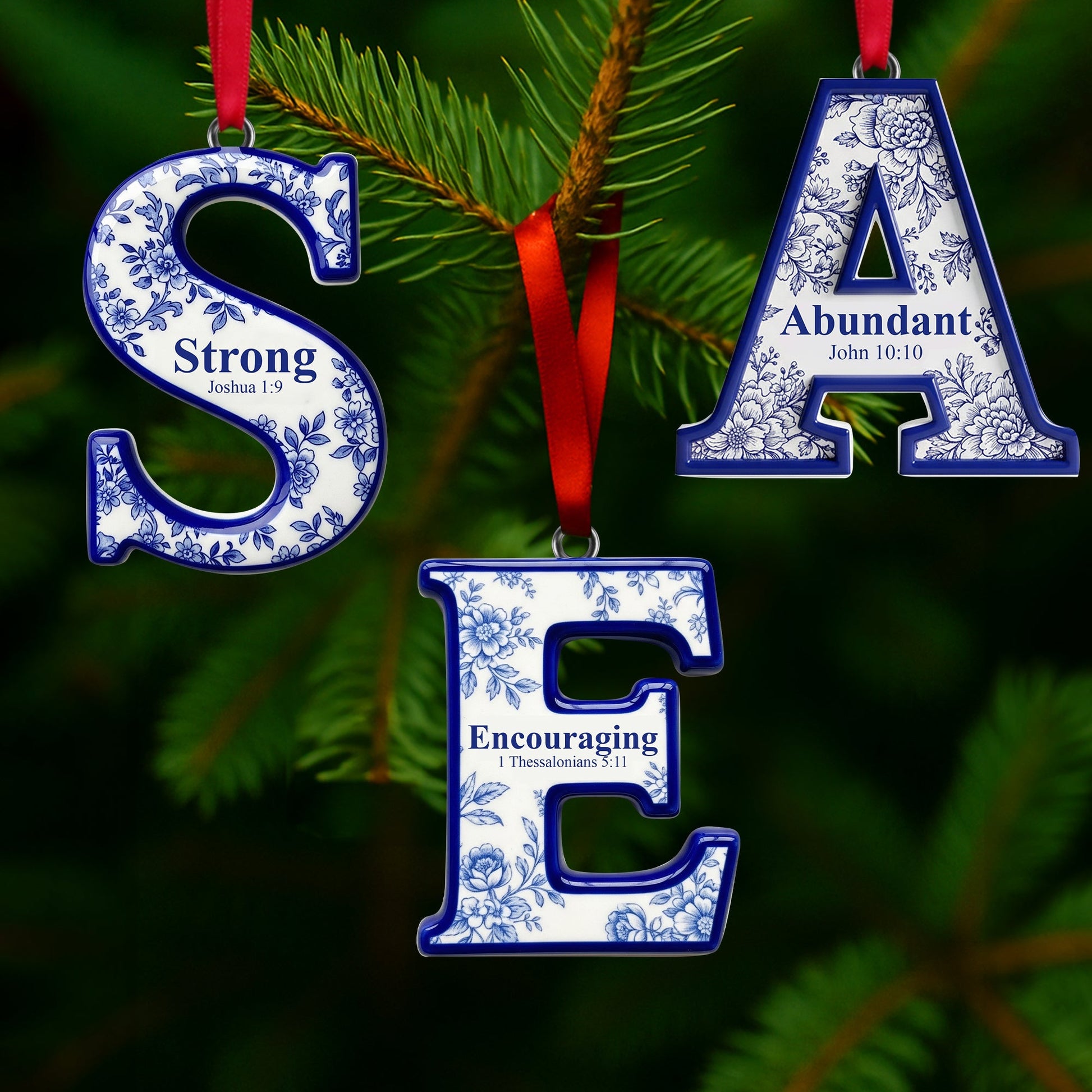 Scripture Initial Christmas Ornament - Personalized Gifts For Christian Ornament MagicInPrints