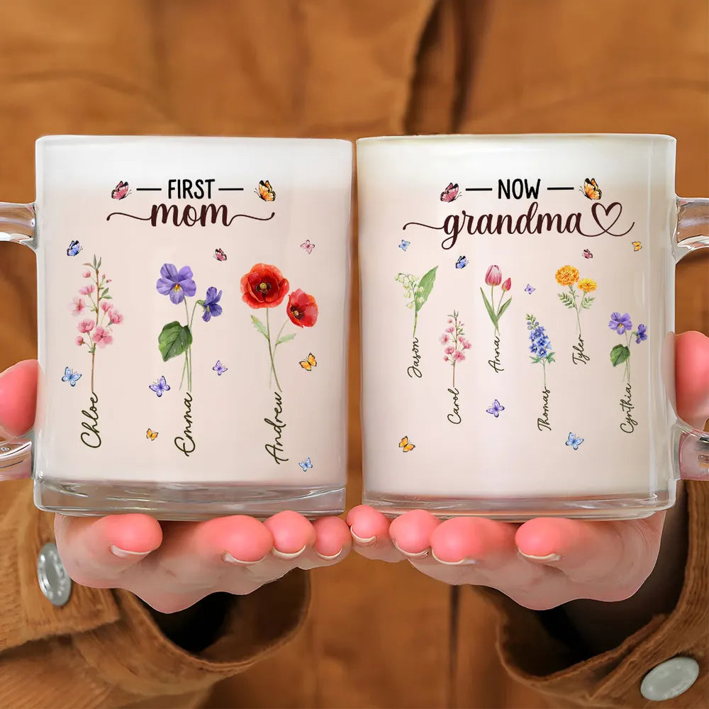 Personalized Floral Mug Set for Mom and Grandma - Mother's Day Gift Cup MagicInPrints