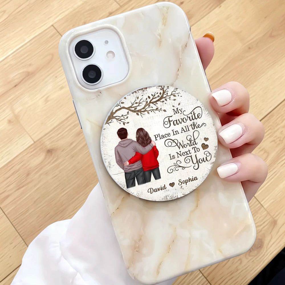 Custom Couple Phone Grip - Personalized Romantic Gift for Partners Cell Phone Accessories MagicInPrints