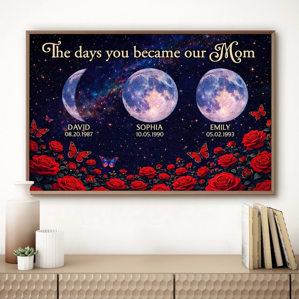Personalized Moon Phase Canvas for Mom - Sentimental Family Gift Poster or Canvas MagicInPrints