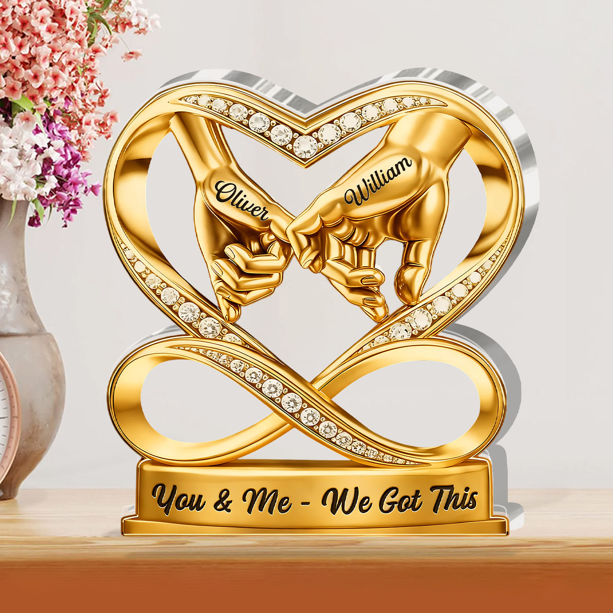 Personalized Infinity Heart Sculpture for Couples - Romantic Anniversary Gift Plaque MagicInPrints