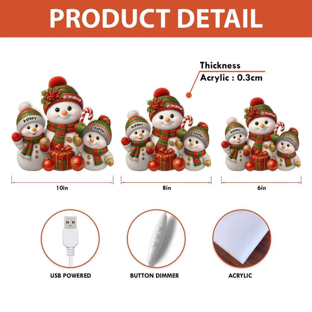 Personalized Snowman Family Figurines for Christmas Decor - Holiday Gift Plaque MagicInPrints