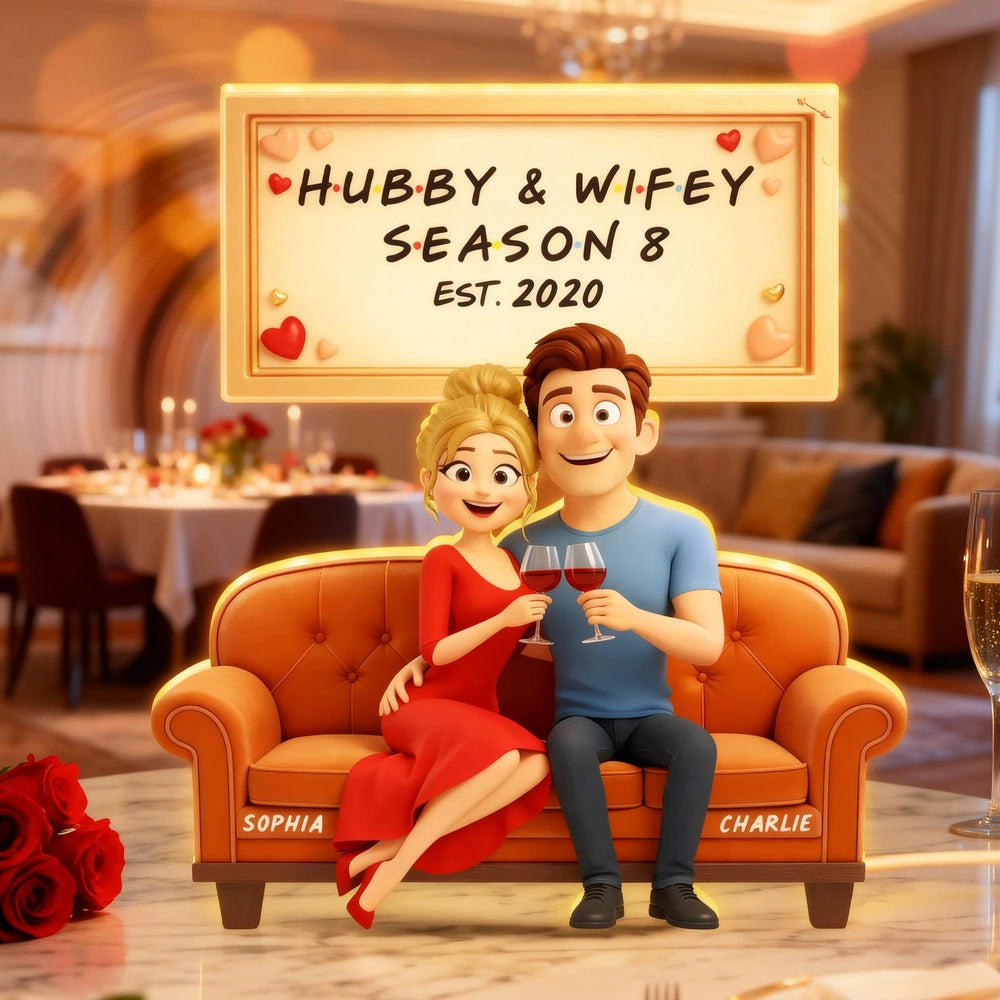 Custom Cartoon Couple Figurine for Anniversary - Personalized Gift Plaque MagicInPrints