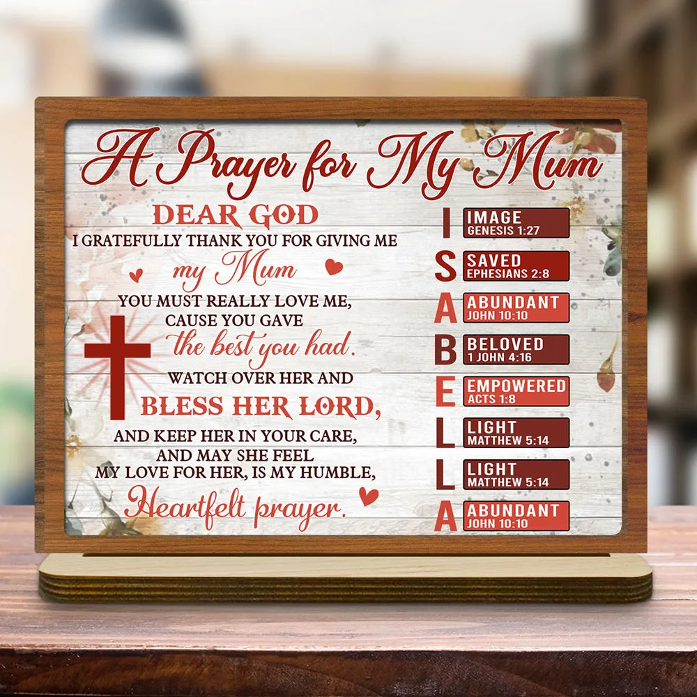 Personalized Prayer Plaque for Mom - Heartfelt Christian Gift for Mother's Day Plaque MagicInPrints