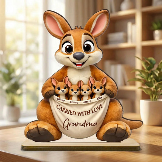 Personalized Kangaroo Family Figurine for Grandma - Sentimental Gift Plaque MagicInPrints
