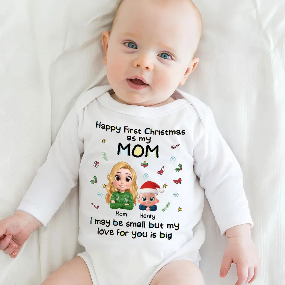 Personalized Baby Bodysuit for Mom - First Christmas Gift Cloth MagicInPrints