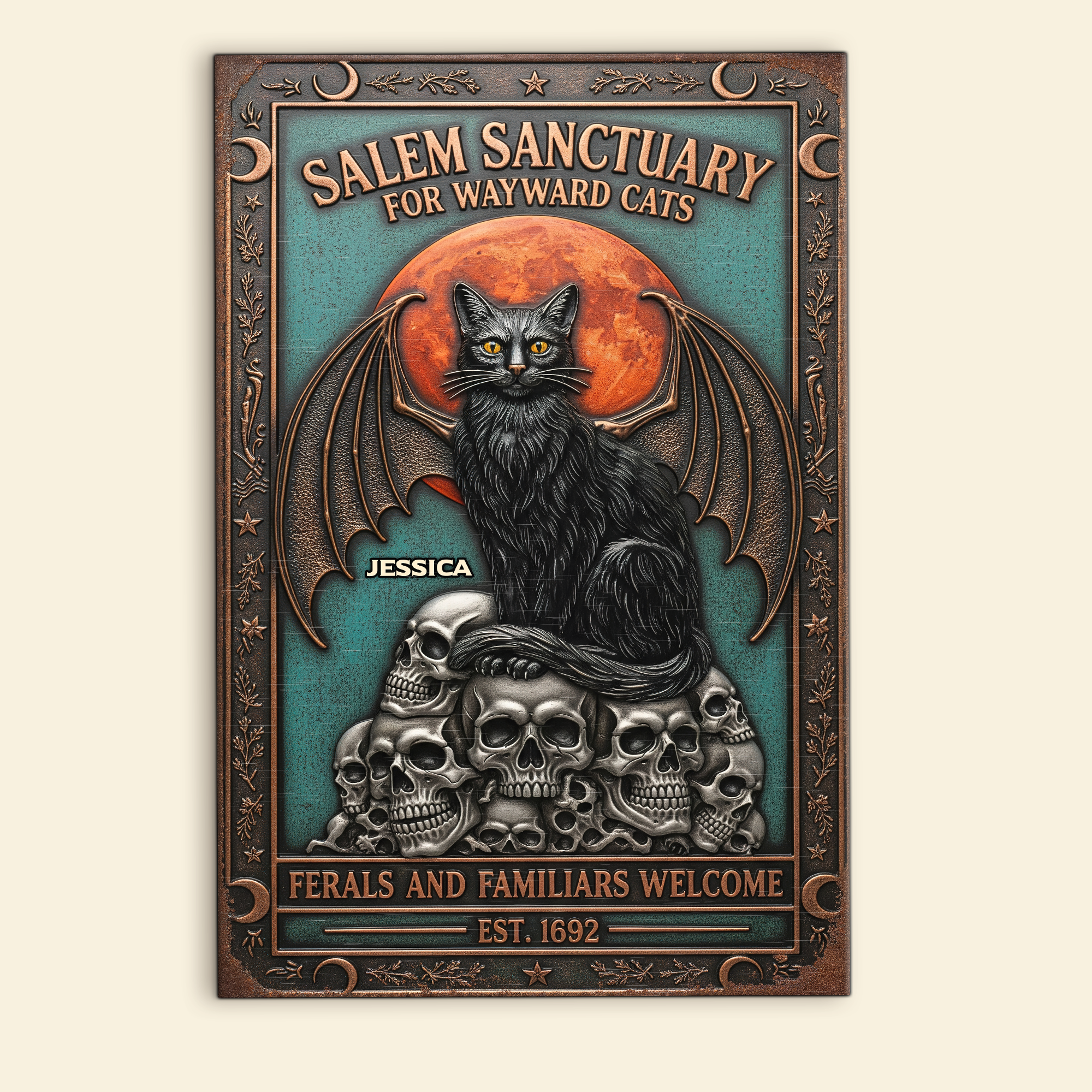 Witch Sanctuary Personalized Metal Sign - Unique Gifts for Cat Lovers Metal Signs MagicInPrints