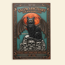 Load image into Gallery viewer, Witch Sanctuary Personalized Metal Sign - Unique Gifts for Cat Lovers Metal Signs MagicInPrints
