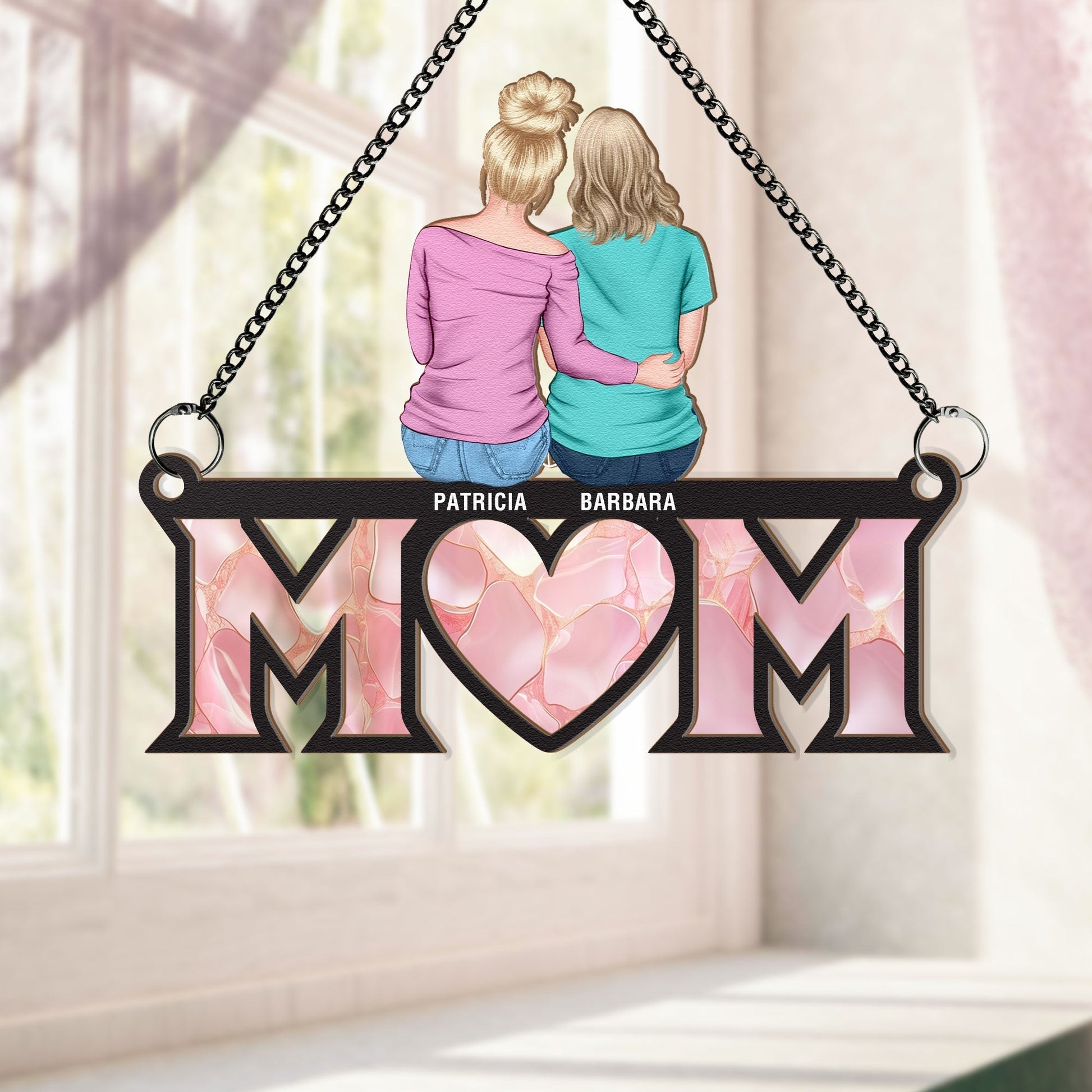 Personalized Stained Glass Mom Sign for Family - Mother's Day Gift Ornament MagicInPrints