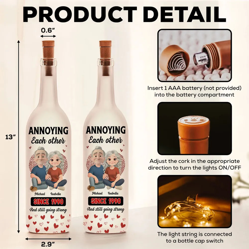 Personalized LED Wine Bottle Lamp for Couples - Anniversary Gift Lamp MagicInPrints