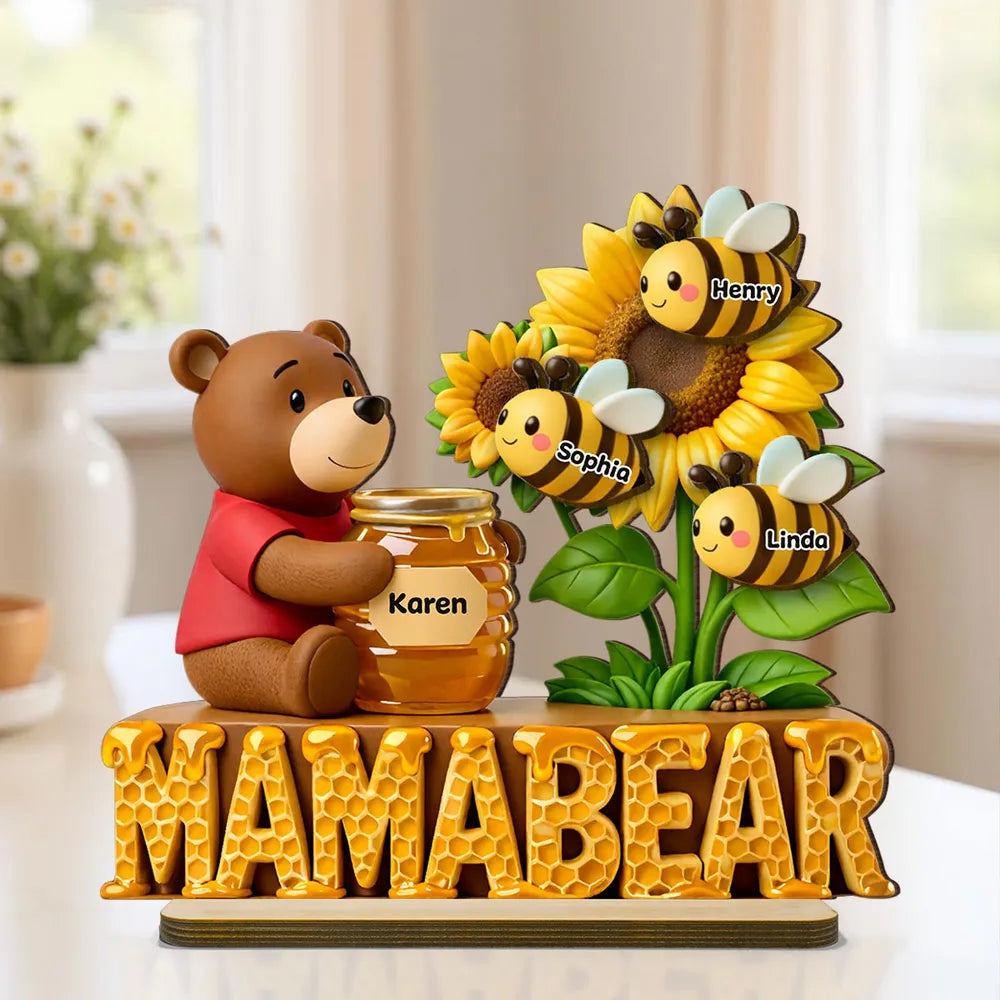 Customizable Mama Bear Honey Jar Family Name Decor - Perfect for Mother's Day Plaque MagicInPrints