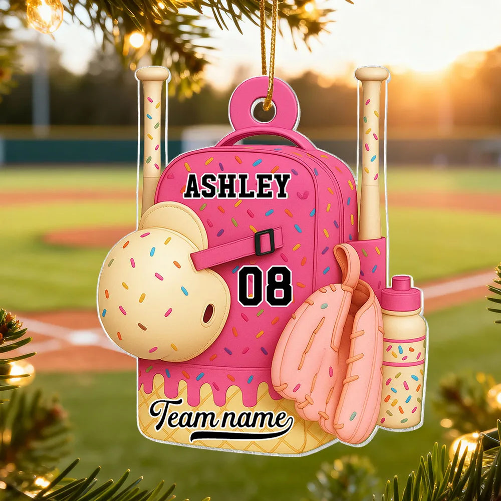 Personalized Baseball Backpack Ornament for Kids - Holiday Gift Ornament MagicInPrints
