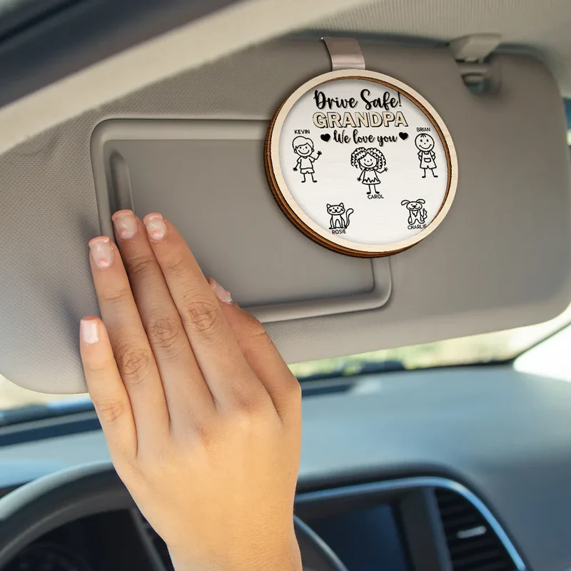 Personalized Car Visor Clip for Dad - Drive Safe Reminder from Daughter Car Hanger MagicInPrints